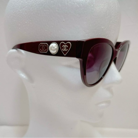 🔥CHANEL Rare Burgundy Acetate Butterfly Classics Sunglasses full inclusion🔥 - Picture 10 of 12